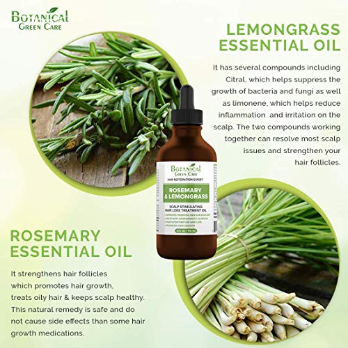 "Rosemary & Lemongrass" Hair Loss Scalp Treatment. DHT Blocker, Organic Hair Growth Oil For Hair
