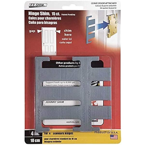 Doors & Door Hardware EZShim 72 Pack Quick Align Hinge Shims For 3.5