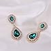 Womens Rhinestone Crystal Wedding Link Bracelet Teardrop Drop Earrings Jewelry Set