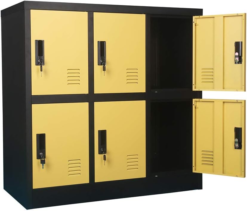 MECOLOR Office and home employee locker cabinet self storage organizers (yellow, W6D) - Image 3