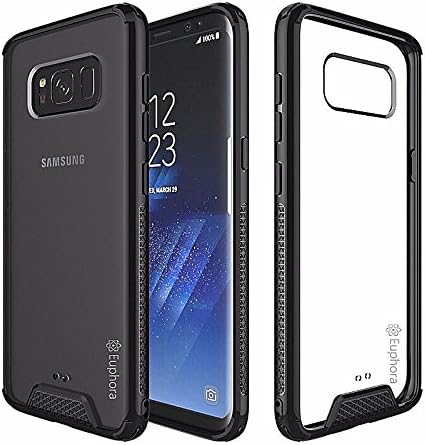 Galaxy S8 Case, Euphora Shockproof Acrylic + TPU Bumper Case Scratch-Resistant Slim Absorbent Transparent Protective Cover For Samsung Galaxy S8 (2017) (Carbon Black)