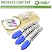 HINMAY Small Tongs with Silicone Tips 7-Inch Serving Tongs, Set of 3 (Blue)