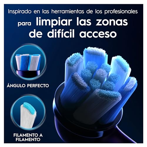 Series iO Ultimate Clean Cabezales De Recambio Originales, Pack de 6 Recambios Negros Para Cepillos De Dientes Eléctricos Oral-B iO, Eliminación Profunda De La Placa Bacteriana