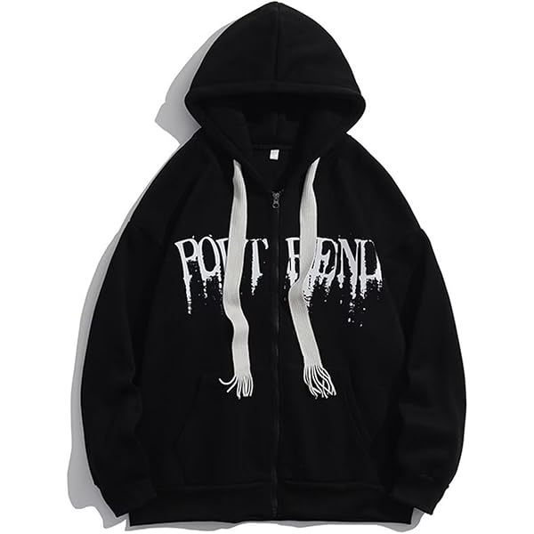 SHENHE Men's Graphic Zip Up Hoodie Drawstring Long Sleeve