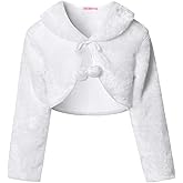 CHILDRENSTAR Girls Faux Fur Cardigan Shrugs Sweater White Bolero Winter Shawl Wrap