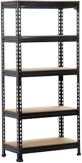 Yaheetech 2x Heavy Duty Black 5 Tier Garage Shelves 150x70x30 cm