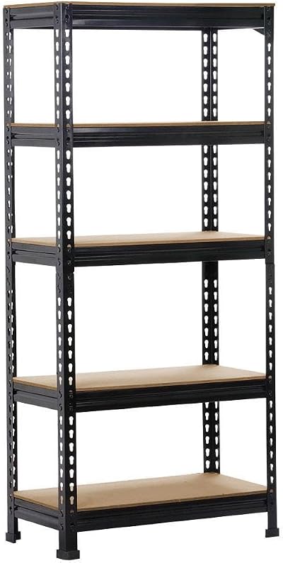 Yaheetech 2x Heavy Duty Black 5 Tier Garage Shelves 150x70x30 cm