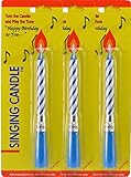 Singing Musical Happy Birthday Candles (3 Pack) Red Blue