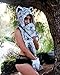 iHeartRaves Husky Animal Hood, Hat, Scarf and Paw Mittens Furry Hoodie (Black)