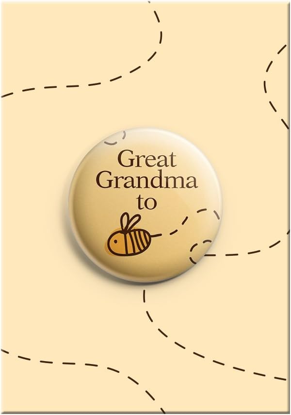 Great Grandma to be Bumble Bee Cute Baby Shower Announcement Button Badge 38mm