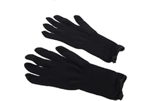 Beatifufu 2pairs Heat-resistant Perm Gloves for Hair Straightener and Curler Black Gloves for Cooking and Styl