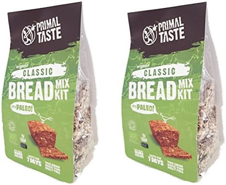 Organic Classic Bread Mix Kit by Primal Taste (Pack of 2) - 2x450g, Gluten Free, Grain Free, for Paleo Diet, Certified by Soil Association