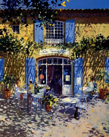 24W x 30H La Terrasse de CafÆ’Â© by Laurent Parcelier - Stretched Canvas