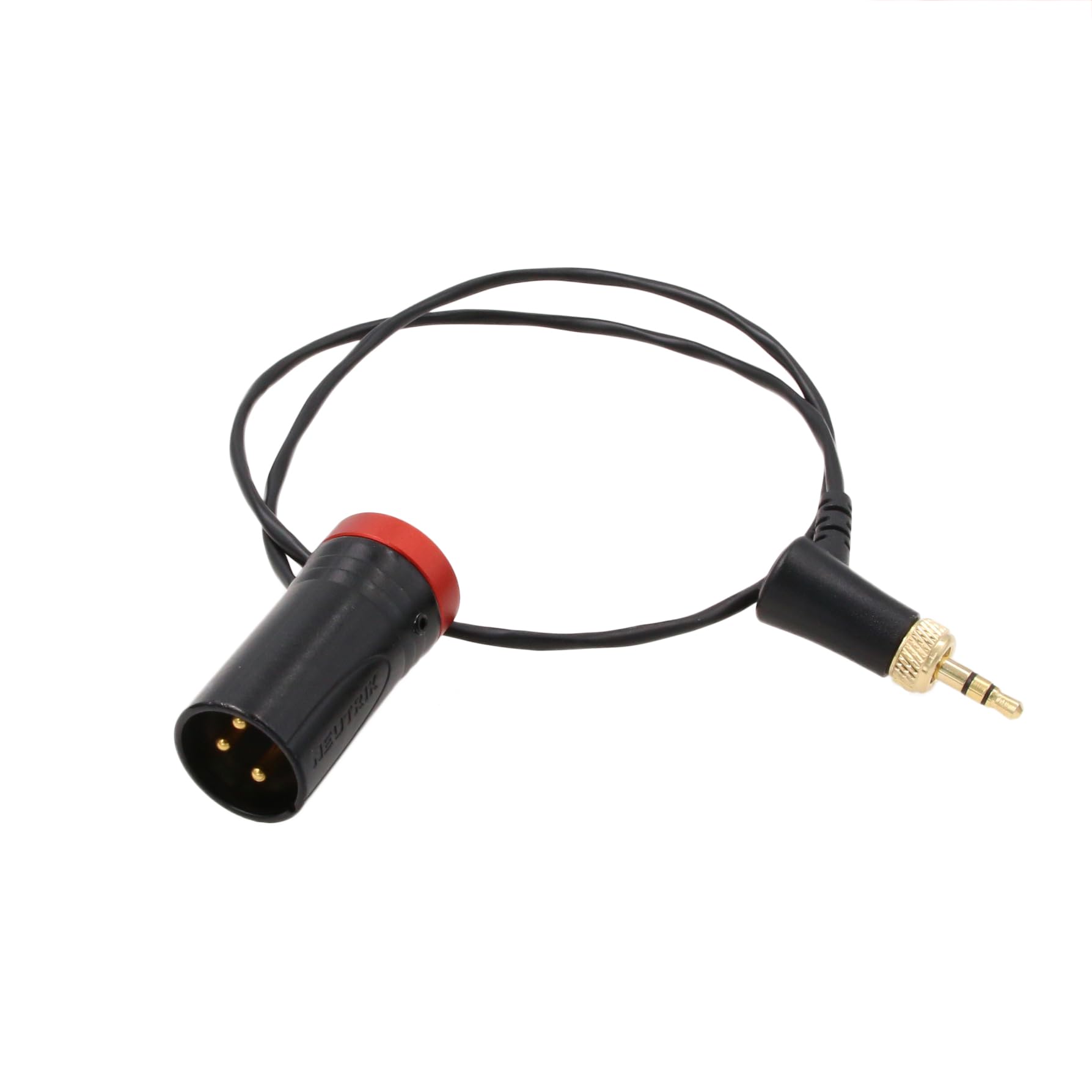 HangTon Low-Profile Audio Cable for Sennheiser 500 Sony UWP Deity Wireless to Sony FX9 Canon C300 XF605 Zaxcom 833, Locking 3.5mm 1/8" to XLR 3 Pin Right Angle 50cm Red