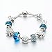 Majesto Beach Charm Bracelet for Women and Girls 7.5 Inch Shell Bracelet Sea Turtle Bracelet Summer Bracelets Sea Glass Jewelry Gifts Silver Plated