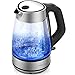 Cusimax 7-Cup BPA-free Glass Electric Kettle, UK Strix LED Illuminating Cordless Water Kettle with Auto Shut-off & Boil-dry Protection, CMWK-150G