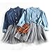 ExlinAlesha Girl Dress One Piece Tulle Tutu Princess Dress Long Sleeve Shirt Dress(Dark Blue,7T)