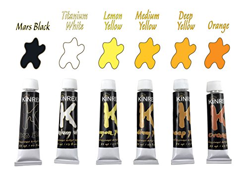 KINREX Acrylic Paint Set - Non Toxic & Vibrant Colors - 12 ml Each - 24 Color Art Set - Crafts for Adults and Kids