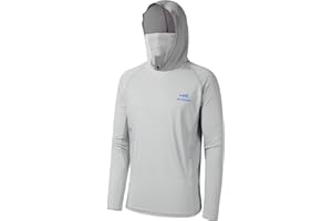 Bassdash UPF 50+ Men’s Long Sleeve Fishing Shirt with Mask UV Neck Gaiter Hoodie