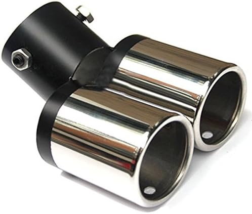 SUGERRY Exhaust Pipe Tail Muffler Car Twin Tail Pipes Car Rear Round Universal