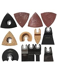 xxgo Segmento de 25 Pcs universal carburo Bi Metal Madera de arena fina Pads Multi Herramienta oscilante Saw Blades Kit de accesorios para lijado Scraping Molienda azulejo pulido Quitar Lechada