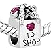 Pugster Antique Shopping Bag Heart Love to Shop Purple Birthstone Crystal Charm Beads Fit Pandora Bracelet
