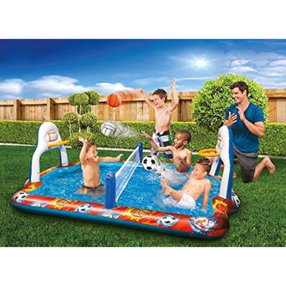 Kiddie Pool Water Sports Arena Activity Splash Volleyball Net & Full