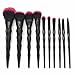 MARIAHANAN 10pcs makeup brush set rainbow face & eye Diamond professional make up brush kit tools Black Red