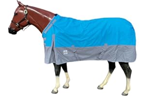 Rugged Ride 1200 Denier Waterproof Adjustable Neck Turnout Blanket - with Grey Skirt -200 gram Fill