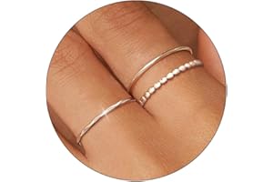 TLY Stackable Rings for Women Non Tarnish 18K Gold Silver Plated Dainty Stacking Rings Set Thumb Thin Cute Knuckle Pinky Finger Ring Promise Engagement Wedding Band Rings Size 5 6 7 8 9 10 Trendy Jewelry Gift for Women