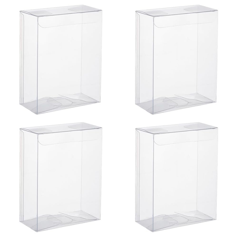 BENECREAT 30PCS 10.8x8.5x4cm Clear Wedding Favor Boxes with Protective Film, PVC Rectangle Transparent Gift Boxes for Candy Chocolate Birthday Party Gift Wrapping