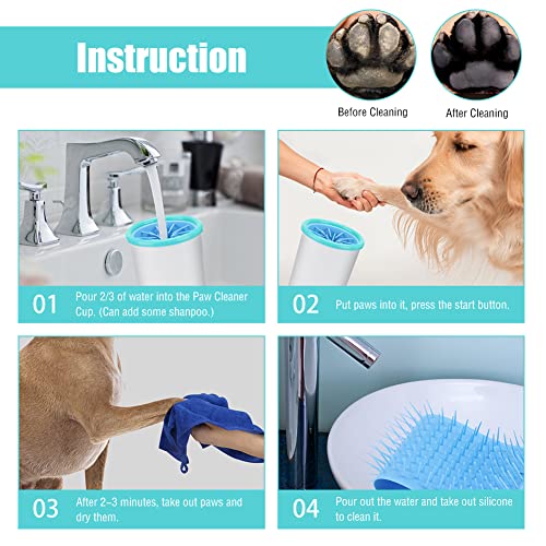 Topretty 17 oz Automatic Dog Paw Cleaner Cup, Portable Dog Cat Paw
