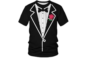 METRONS Men's Tuxedo Shirts Suit Shirt Funny Unisex T-Shirt Novelty Tux Tee Clothing
