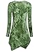 DJT Womens Tie Dyed Hankerchief Hemline Tunic Top X-Large #17 Green