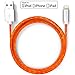 Pawtec [Apple MFi Certified] Premium Lightning to USB Cable 3.3 Feet/1 Meter Nylon Braided for iPhone Xs/XS Max/XR/X / 8/8 Plus / 7/7 Plus / 6s 6, iPad Pro/Air/Mini/iPod (Tangerine Orange)