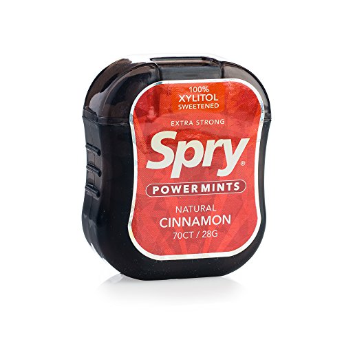 Spry Xylitol Power Mints, Extra Strength Cinnamon, 70 count (6 Pack