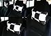 Pair Black White Checkered Flag Seat Headrest Cushion Pillow Compatible with 2002-2021 All Models
