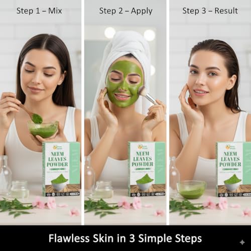 Herbs Botanica Neem Powder for Hair Growth, Skin Care & Detox Wildcrafted Bitter Neem Leaves Powder for Immune System Support, Digestive Health 5.3 oz