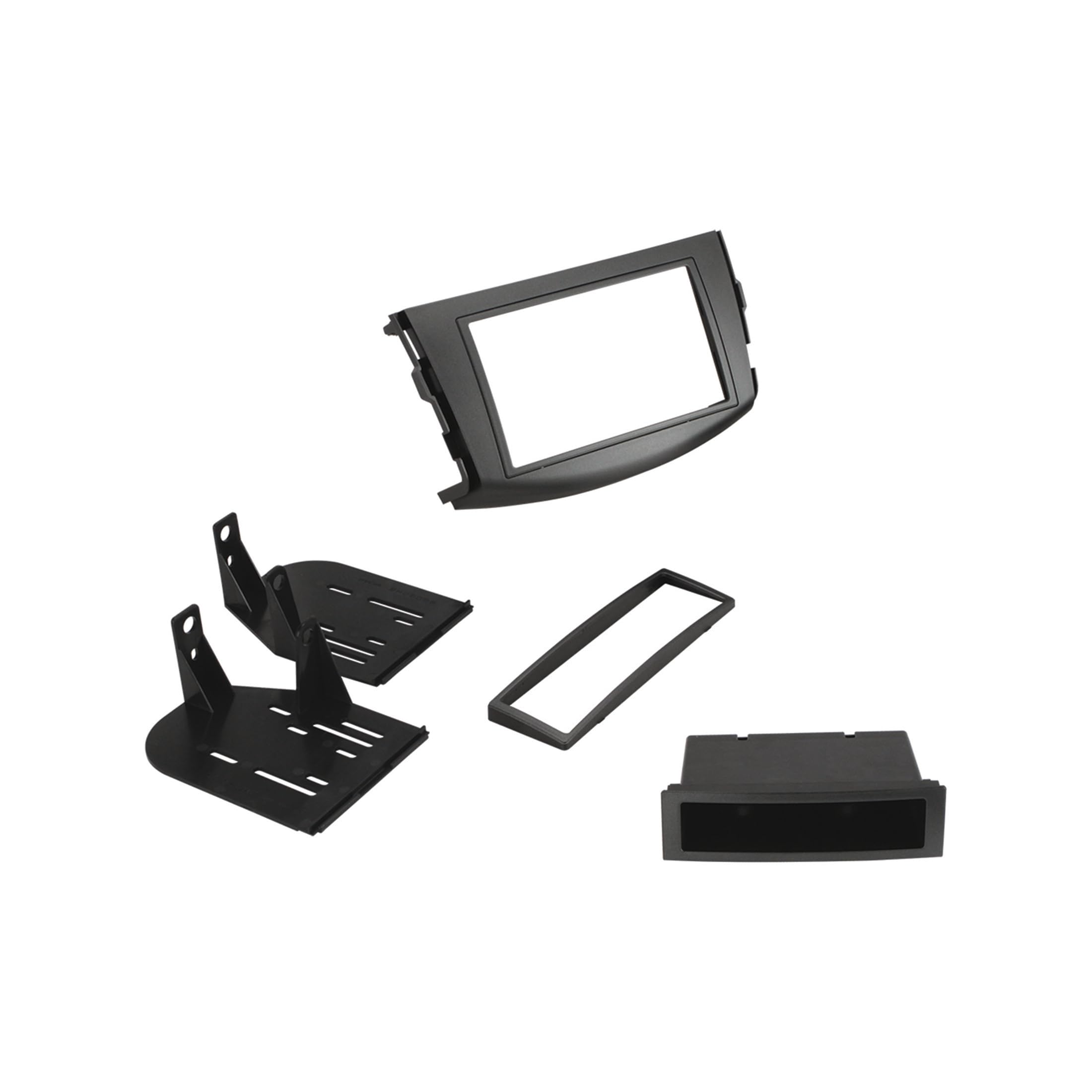 Photo 1 of Scosche TA2055B Double DIN or Single DIN with Pocket Radio Install Dash Kit Compatible with Select 2006-2012 Toyota RAV4 - Aftermarket Car Stereo Installation Kit - See Guide in Images for Vehicle Fit