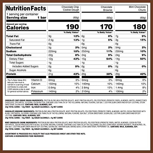 QUEST NUTRITION CHOCOLATE LOVERS VARIETY PACK, HIGH PROTEIN, LOW CARB, GLUTEN FREE, KETO FRIENDLY, 12 COUNT