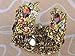 Alilang Antique Hollow Vintage Floral Topaz Crystal Rhinestone Flower Garden Bracelet Bangle Cuff