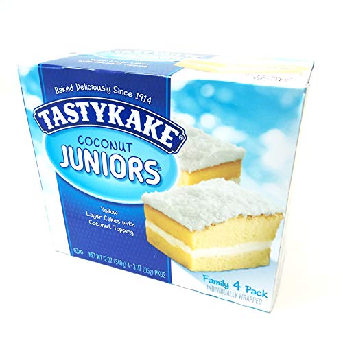Philadelphia Tastykake Juniors Snack Cake Variety Pack | 4 Box Assortment | Chocolate & Yellow Cake, Kreamie, Koffee Cake, Coconut Topped Cake - Thumbnail 2