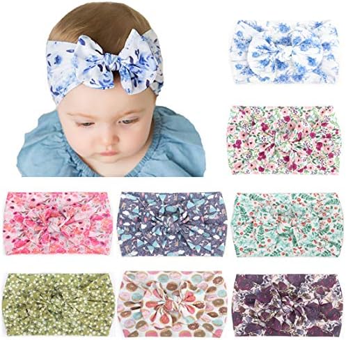 Joyfeel's Store Baby Nylon headbands Turban Knotted Girls Hairband Super Soft and Stretchy Hair Wrap for Newborn Toddle Childrens