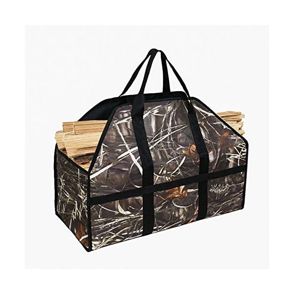 SXXYXH Robuste Kamintasche, Premium-Einkaufstasche Aus Oxford-HolztrÃ¤ger Aus Holz, Tragbar, Extra GroÃ Mit Griff Aus Brennholz, 61 * 29 * 25 cm,Multi Colored