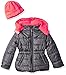 Pink Platinum Girls' Star Printed Puffer with Hat