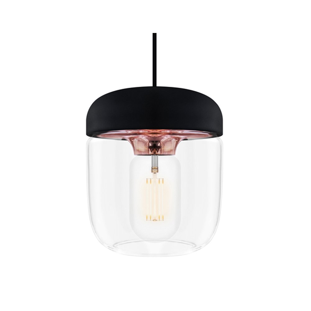 Vita Acorn Lampshade Black + Polished Copper 14 x 14 x 16 cm Lamp