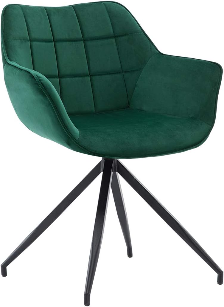 Duhome Accent Chair Mid-Back Home Office Dining Chairs Modern Upholstered Armchair Dark Green 1ps