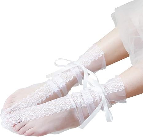 Amazon 靴下 ソックス レディース おしゃれ 花柄 レース かわいい 女の子 春 夏 秋 Malyho ホワイト 白 Mafm7660w コスプレ 仮装 通販