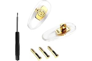 HICYCLE2 Replacement Screws for Nose Pads Compatible to Gucci Sunglasses Eyeglasses Nose Pads with Screwdriver Free Nose Pad (Gold)