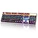 SADES K10 LED Backlit Wired USB Mechanical Gaming Keyboard with Blue Switches (Black+Gold)